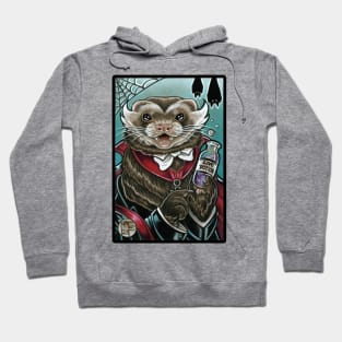 Grandpa Munster Ferret - Black Outlined Version Hoodie